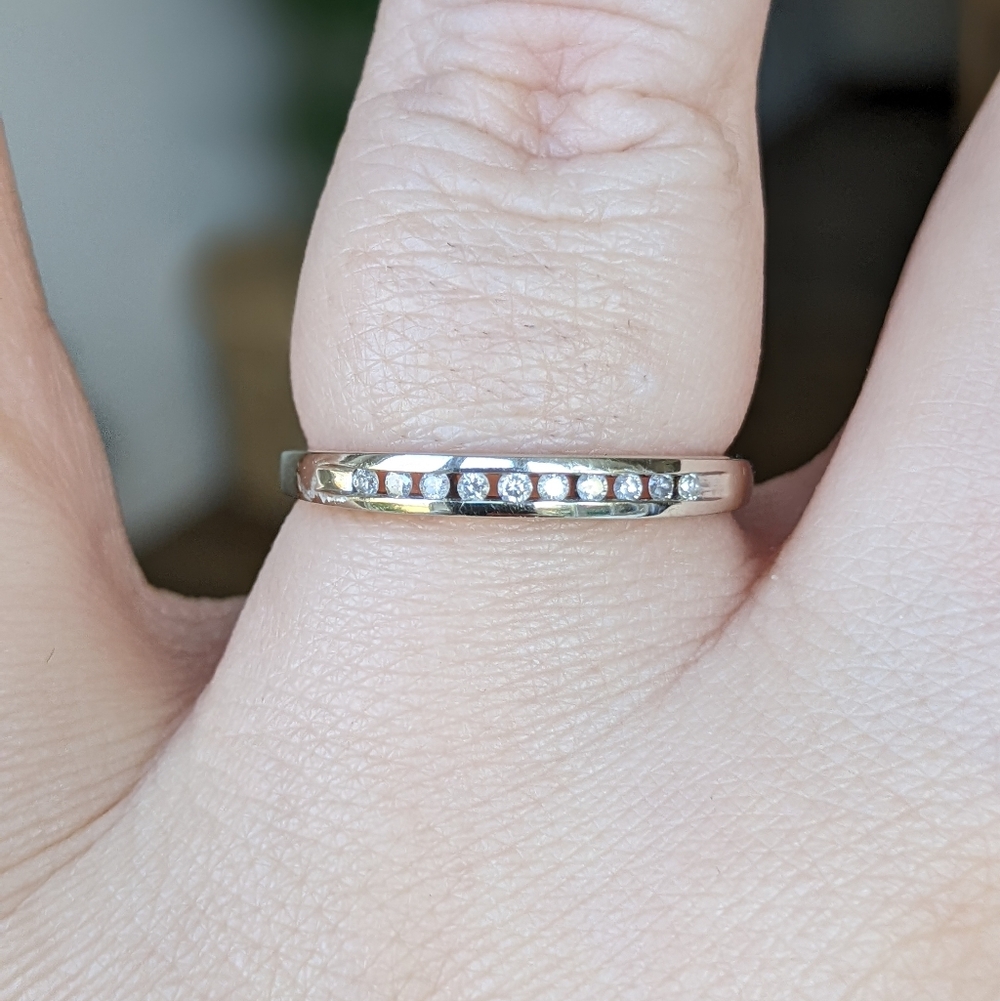 10K White Gold Diamond Channel Set Half Eternity Ring - Picture 7 of 15